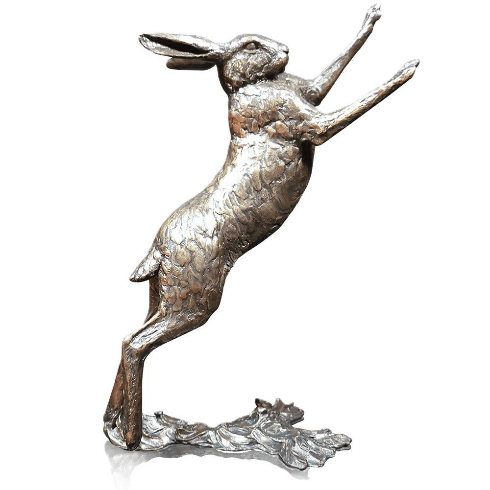 Richard Cooper Bronze Hares Collection Large Hare Boxing Figurine