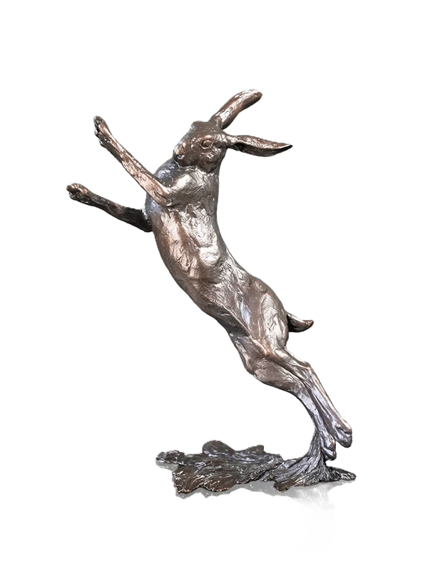 Richard Cooper Bronze Hares Collection Medium Hare Boxing Figurine