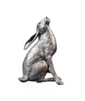 Richard Cooper Bronze Hares Collection Medium Hare Moon Gazing Figurine