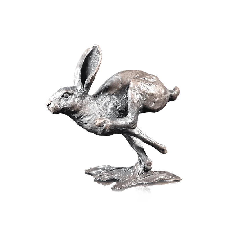 Richard Cooper Bronze Hares Collection Small Hare Running Figurine