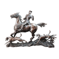 Richard Cooper Bronze Horses Collection Doubling the Horn Figurine
