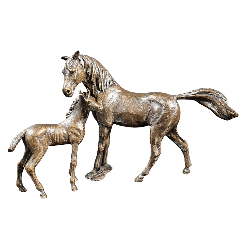 Richard Cooper Bronze Horses Collection Mare & Foal Figurine