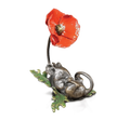 Richard Cooper Bronze Mice Collection Mouse Asleep with Poppy Figurine
