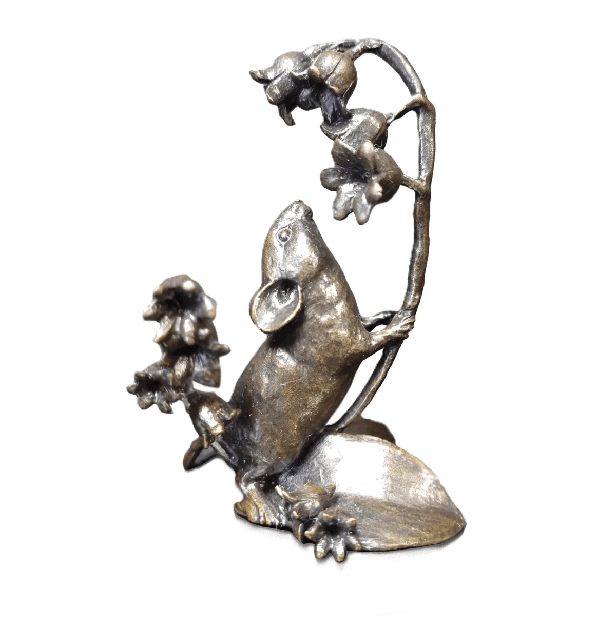 Richard Cooper Bronze Mice Collection Mouse & Lily of the Valley Figurine
