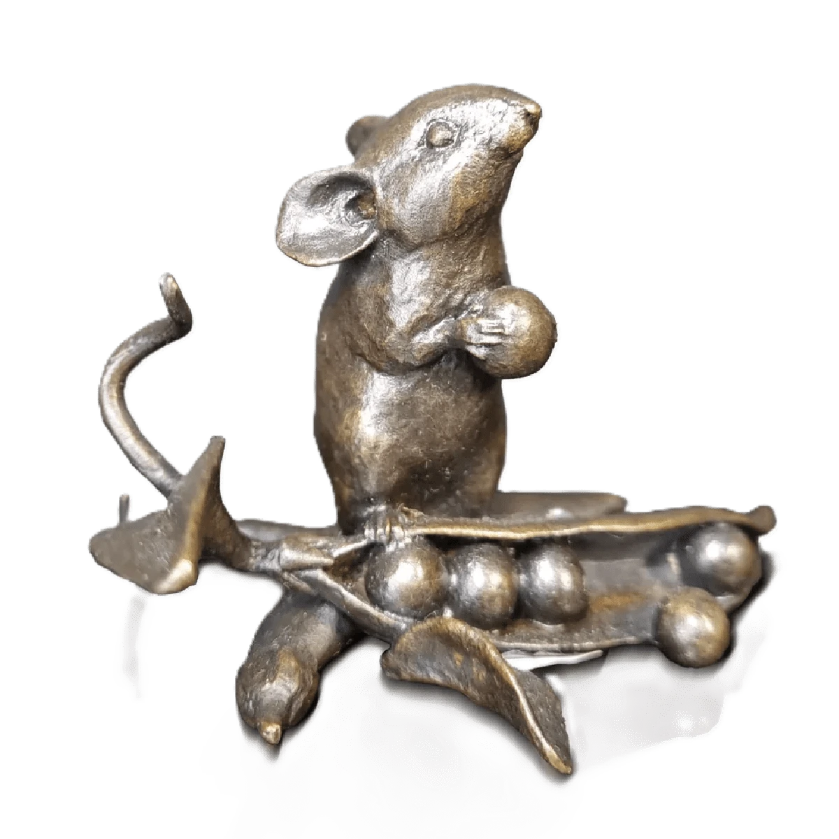 Richard Cooper Bronze Mice Collection Mouse with Pea Pod
