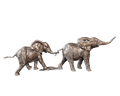 Richard Cooper Bronze Wildlife Collection Follow the Leader Elephant Figurine
