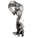 Richard Cooper Nickel Studio Collection Elephant & Calf Figurine