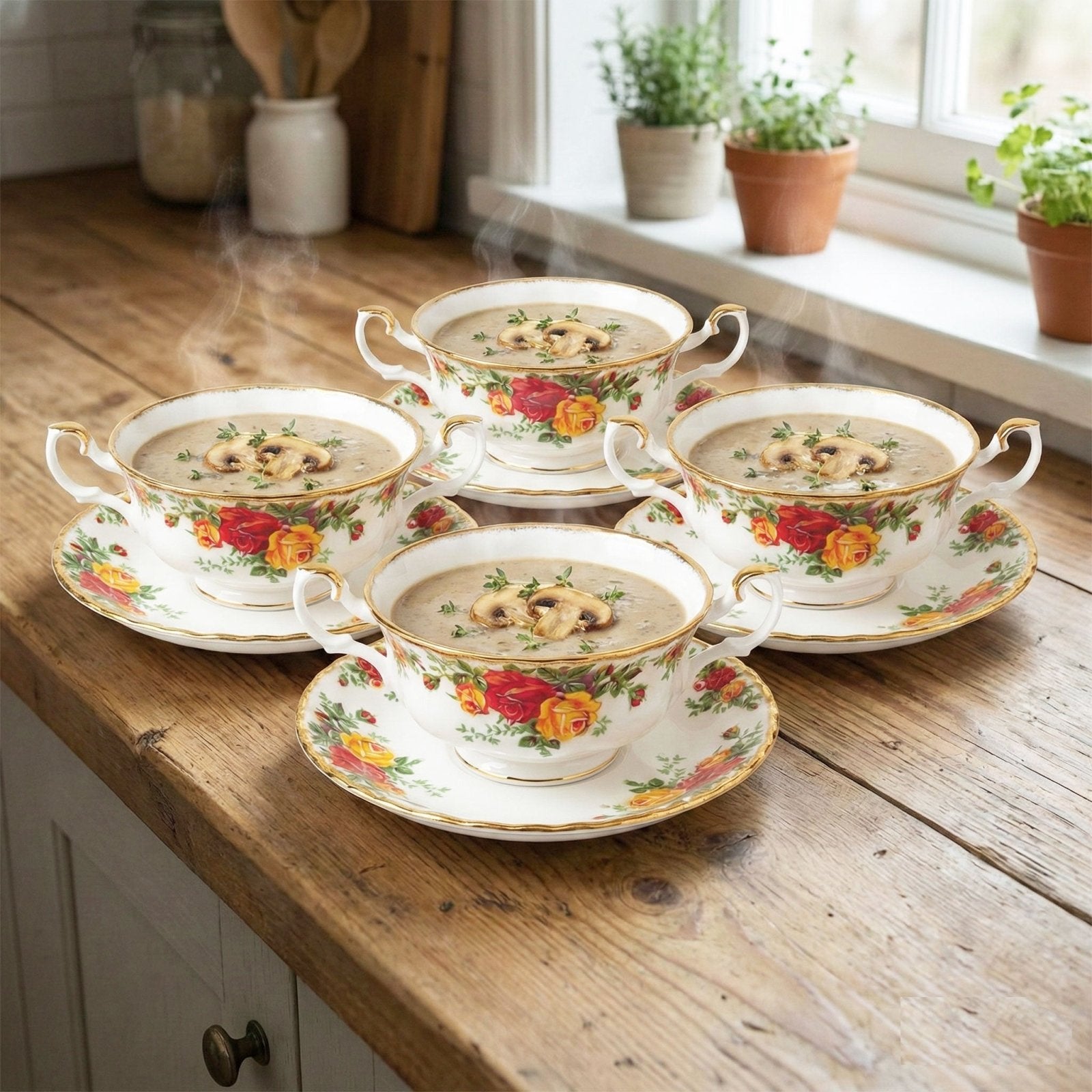 Royal Albert Pacific Rose Cream Soup Cup & Saucer