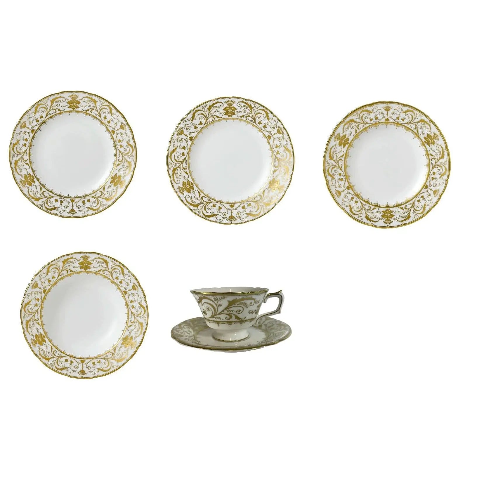 Royal Crown Derby Darley Abbey White 36pc Dinner Set Bone China Porcelain
