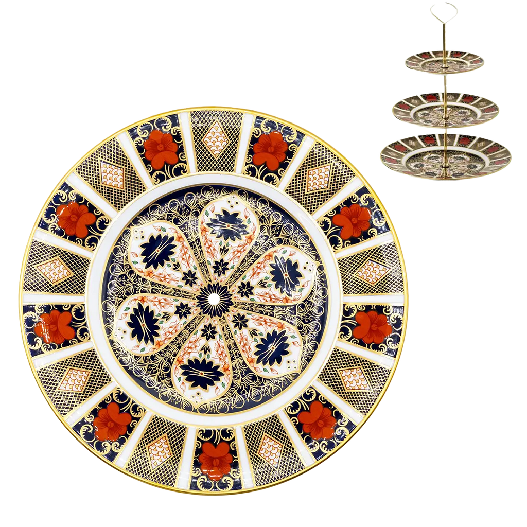 Royal Crown Derby Imari 1128 Cake Stand - 10" Drilled Dinner Plate Replacement
