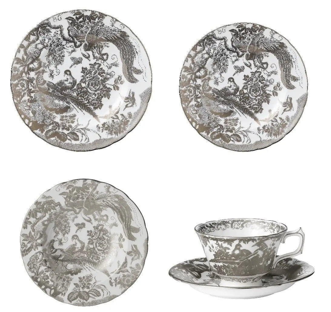 Royal Crown Derby Palladium Aves 30pc Dinner Set Bone China Tableware (2)