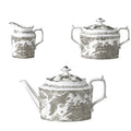 Royal Crown Derby Palladium Aves 3pc Tea Set Bone China Teaware