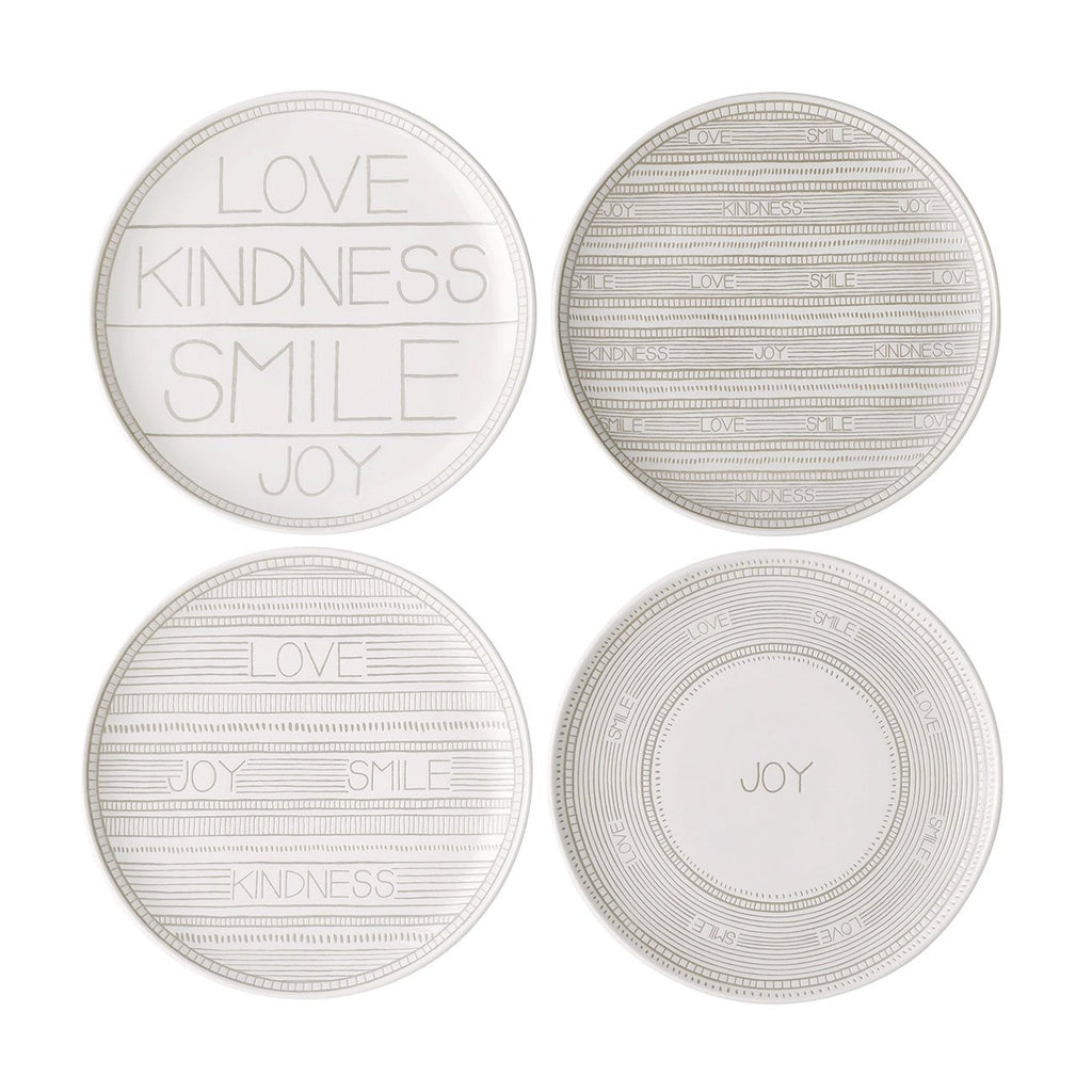 Royal Doulton Ellen DeGeneres Taupe 8" Salad Accent Plate - Set of 4