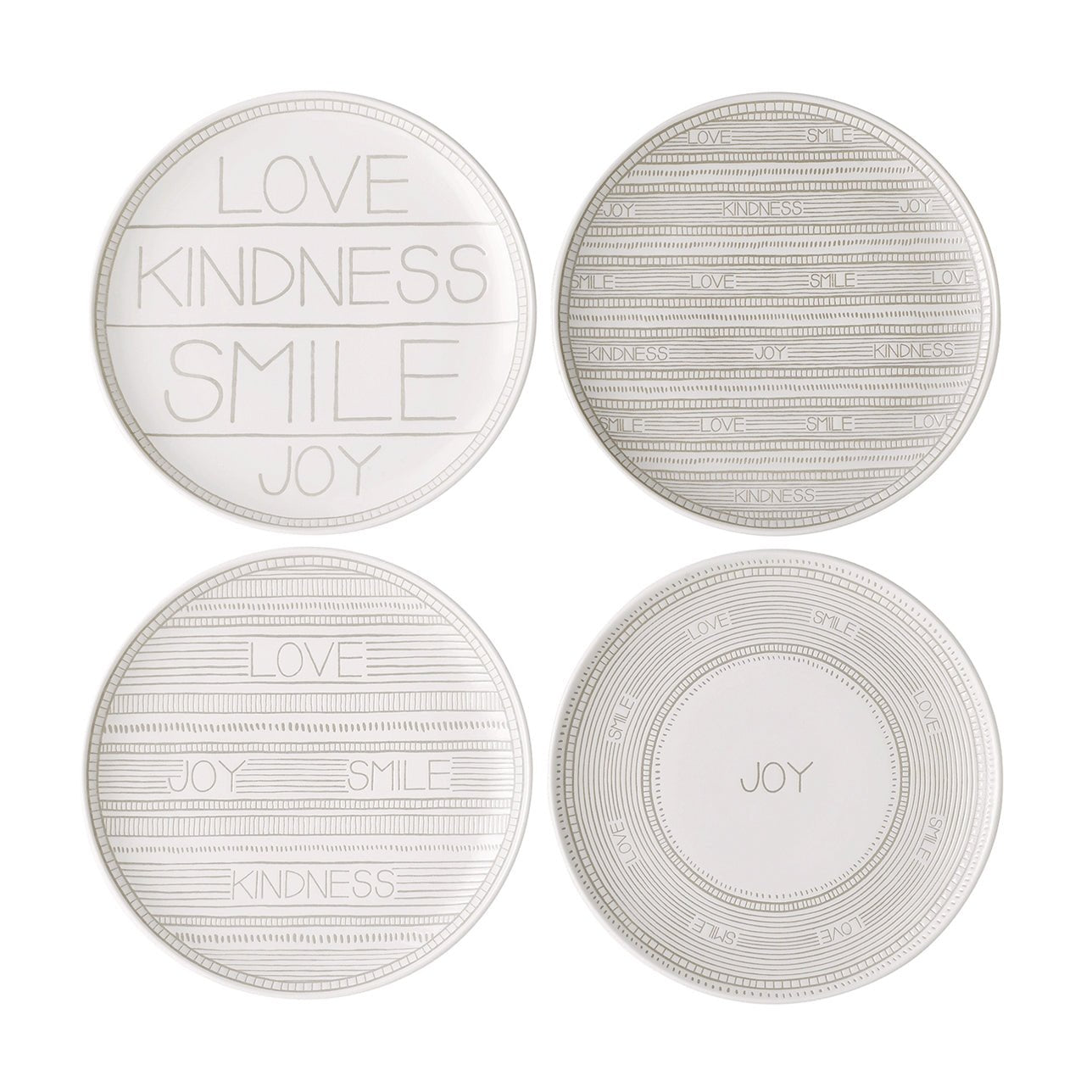 Royal Doulton Ellen DeGeneres Taupe 8" Salad Accent Plate - Set of 4