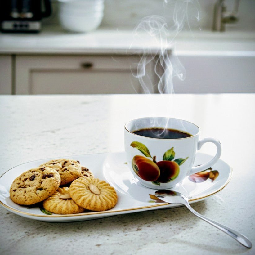 Royal Worcester Evesham Gold Breakfast Cup & Snack Plate Set