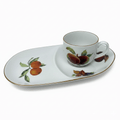 Royal Worcester Evesham Gold Breakfast Cup & Snack Plate Set