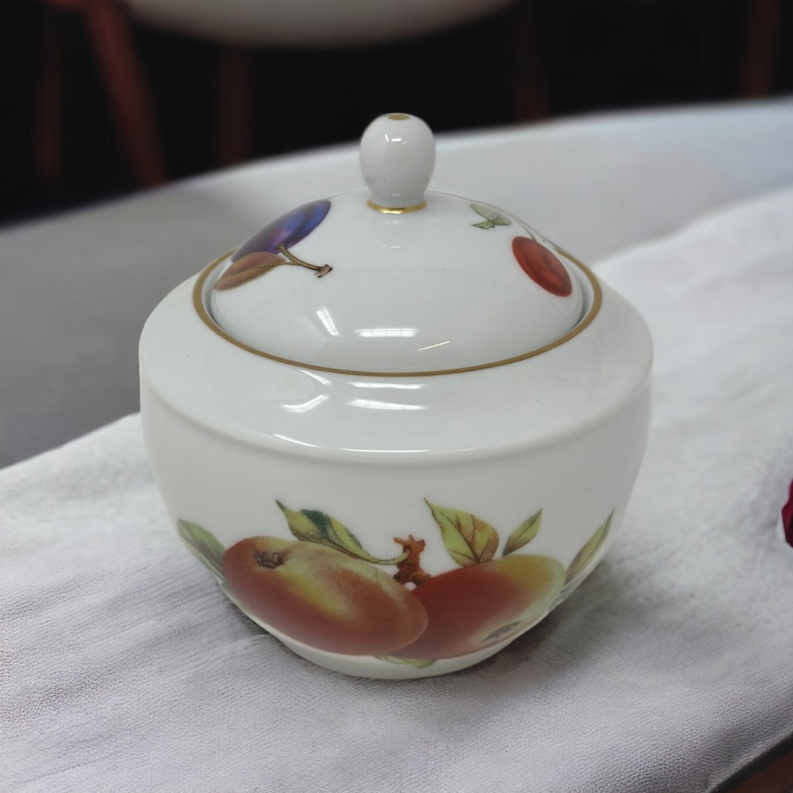 Royal Worcester Evesham Gold Covered Sugar Bowl