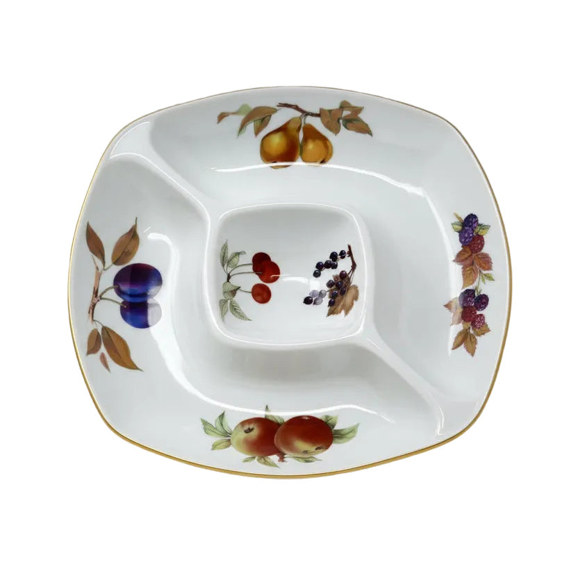 Royal Worcester Evesham Gold Square Crudite Dish