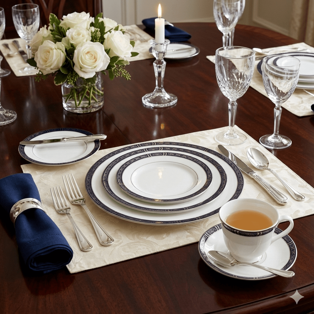 Royal Worcester Mountbatten Platinum - 5 Piece Place Setting