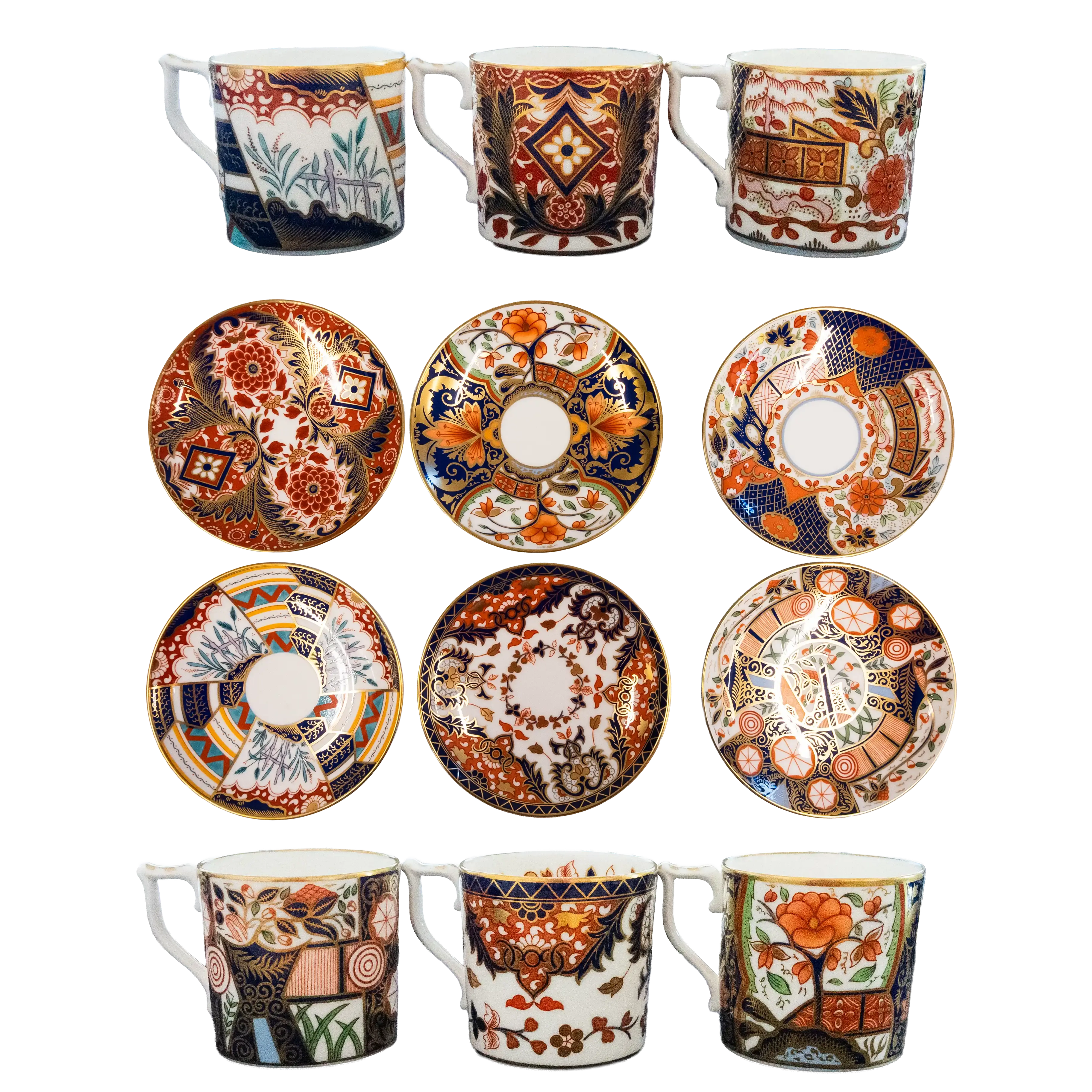 Royal Crown Derby The Curators Collection Cups & Saucers : Set of 6
