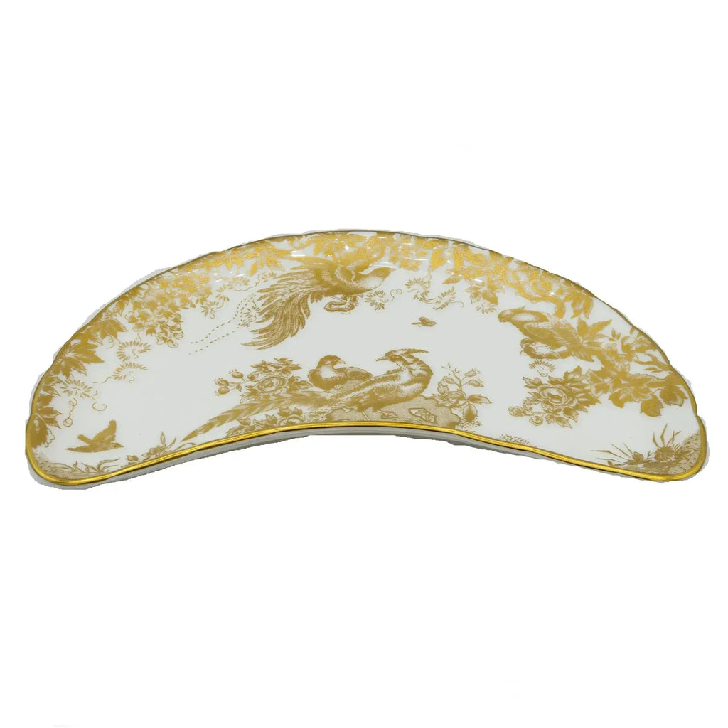 Royal Crown Derby Gold Aves Crescent Plate