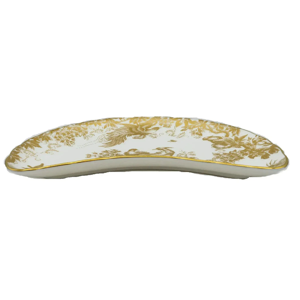 Royal Crown Derby Gold Aves Crescent Plate