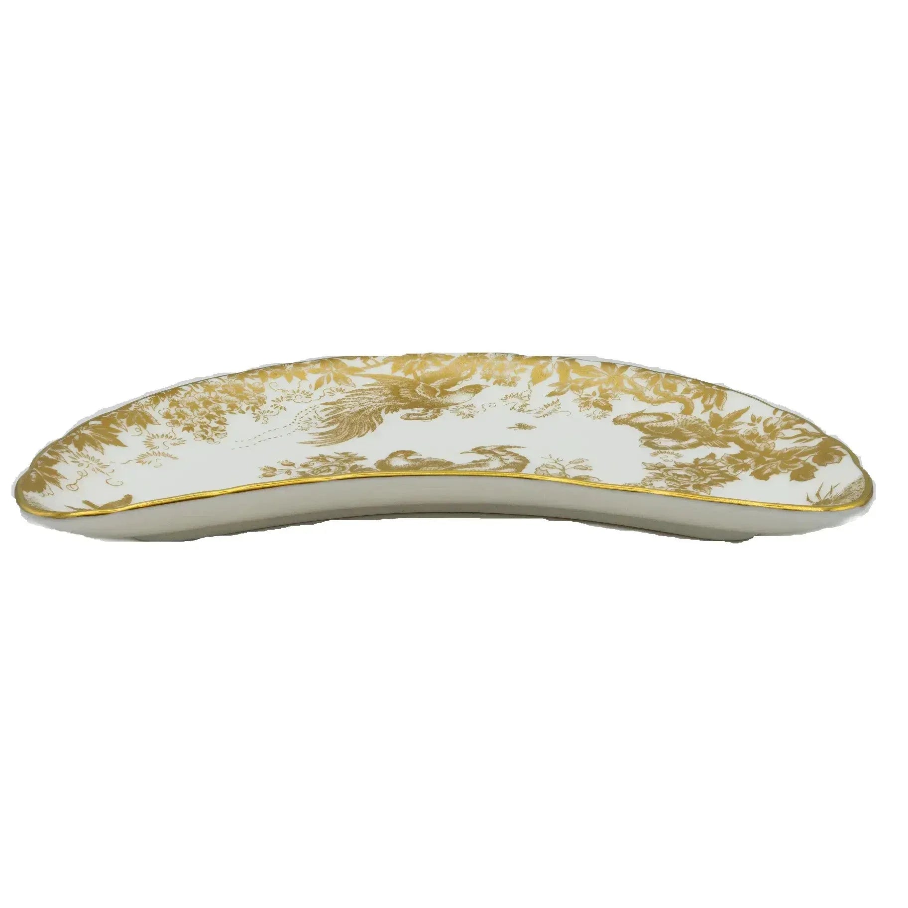 Royal Crown Derby Gold Aves Crescent Plate