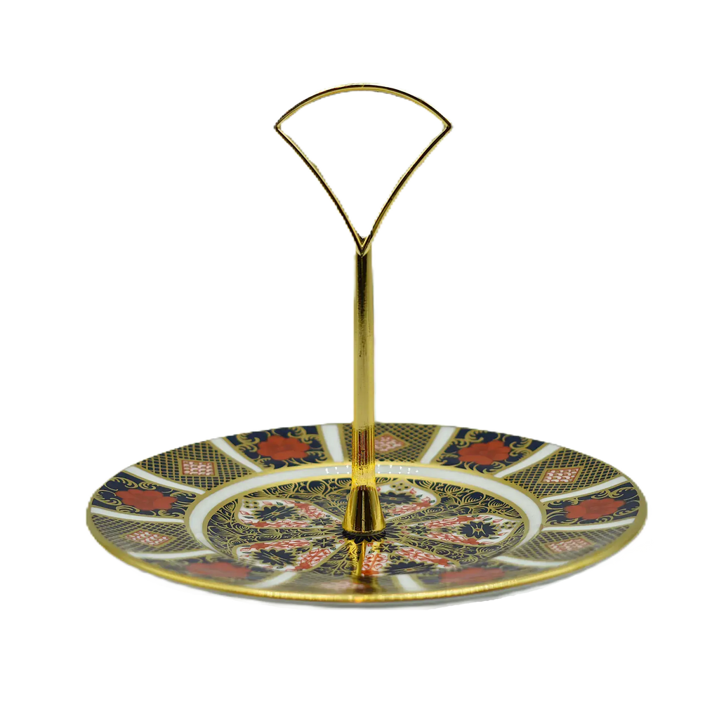 Royal Crown Derby Imari 1128 1 Tier Cake Stand