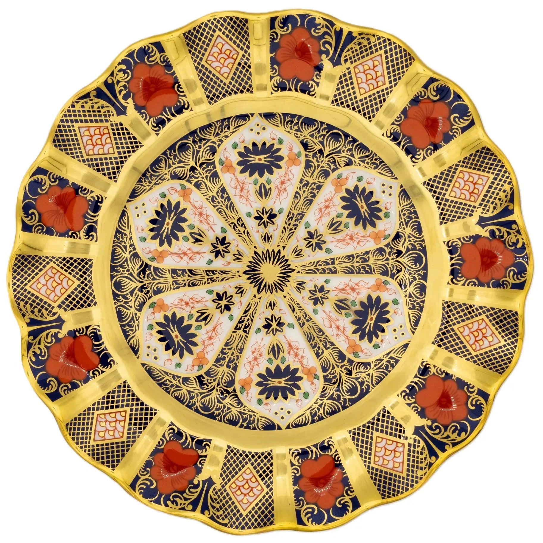 Royal Crown Derby Imari SGB Fluted Dessert Plate