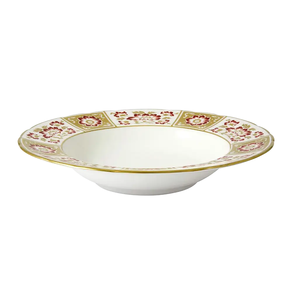 Royal Crown Derby Red Panel 8" Soup Bowl Porcelain