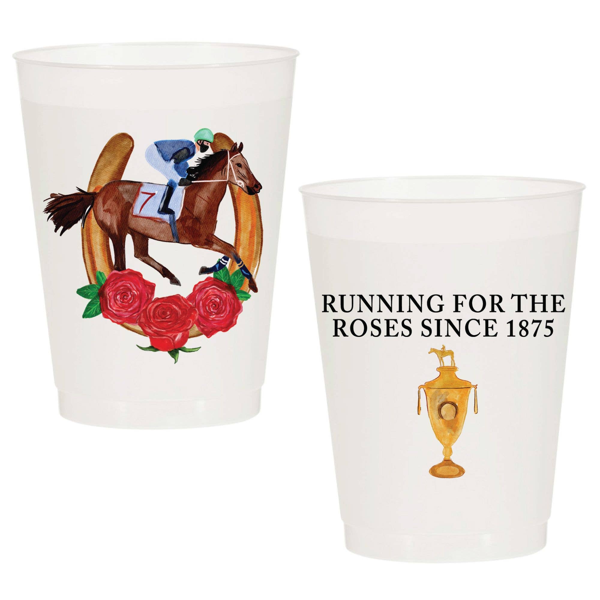Running For The Roses Kentucky Derby Frosted Cups - Derby