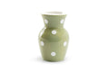 Polka Dots Vase - White on Sage