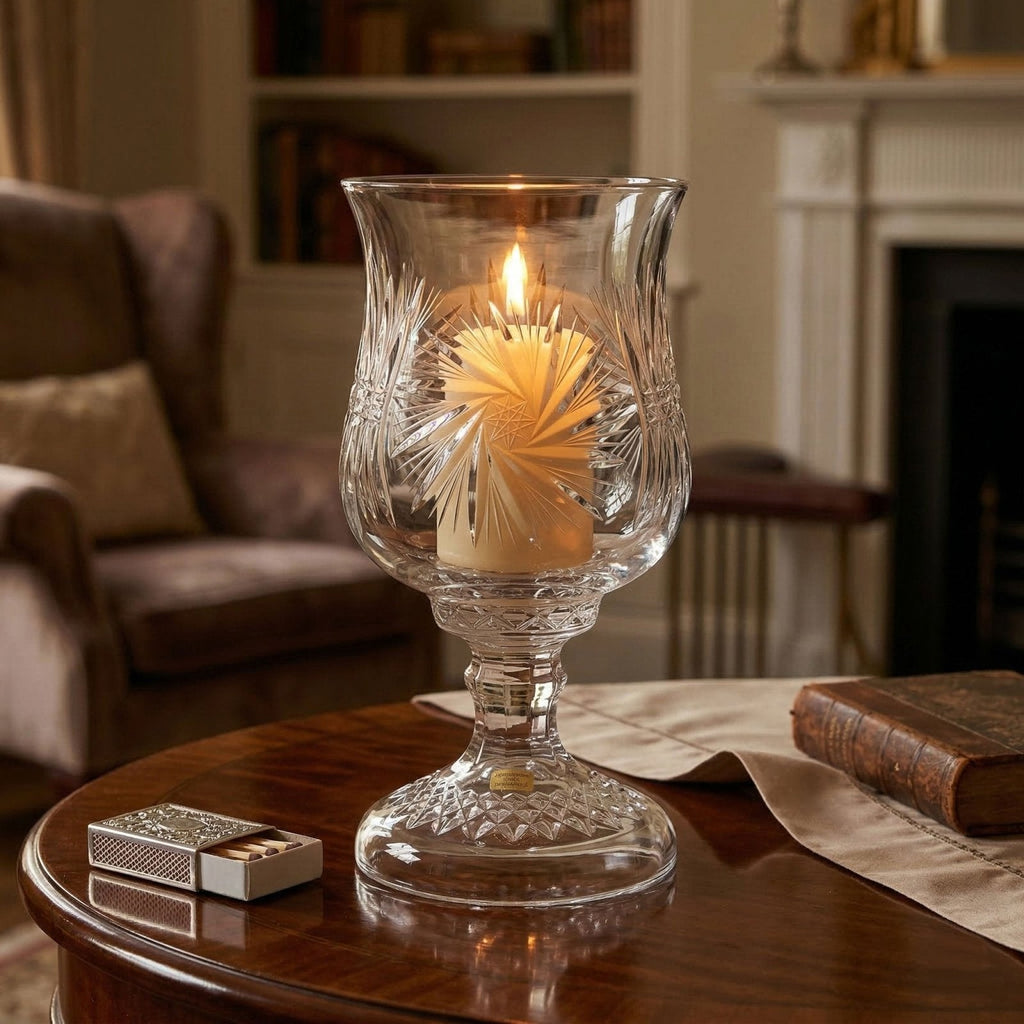 Samobor Crystal Pinwheel Hurricane Lamp