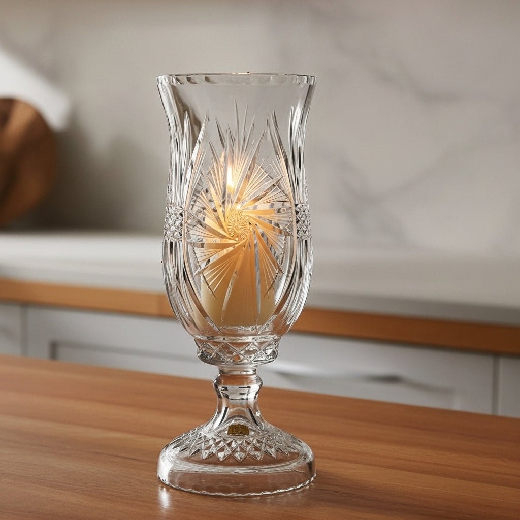 Samobor Crystal Pinwheel Hurricane Lamp