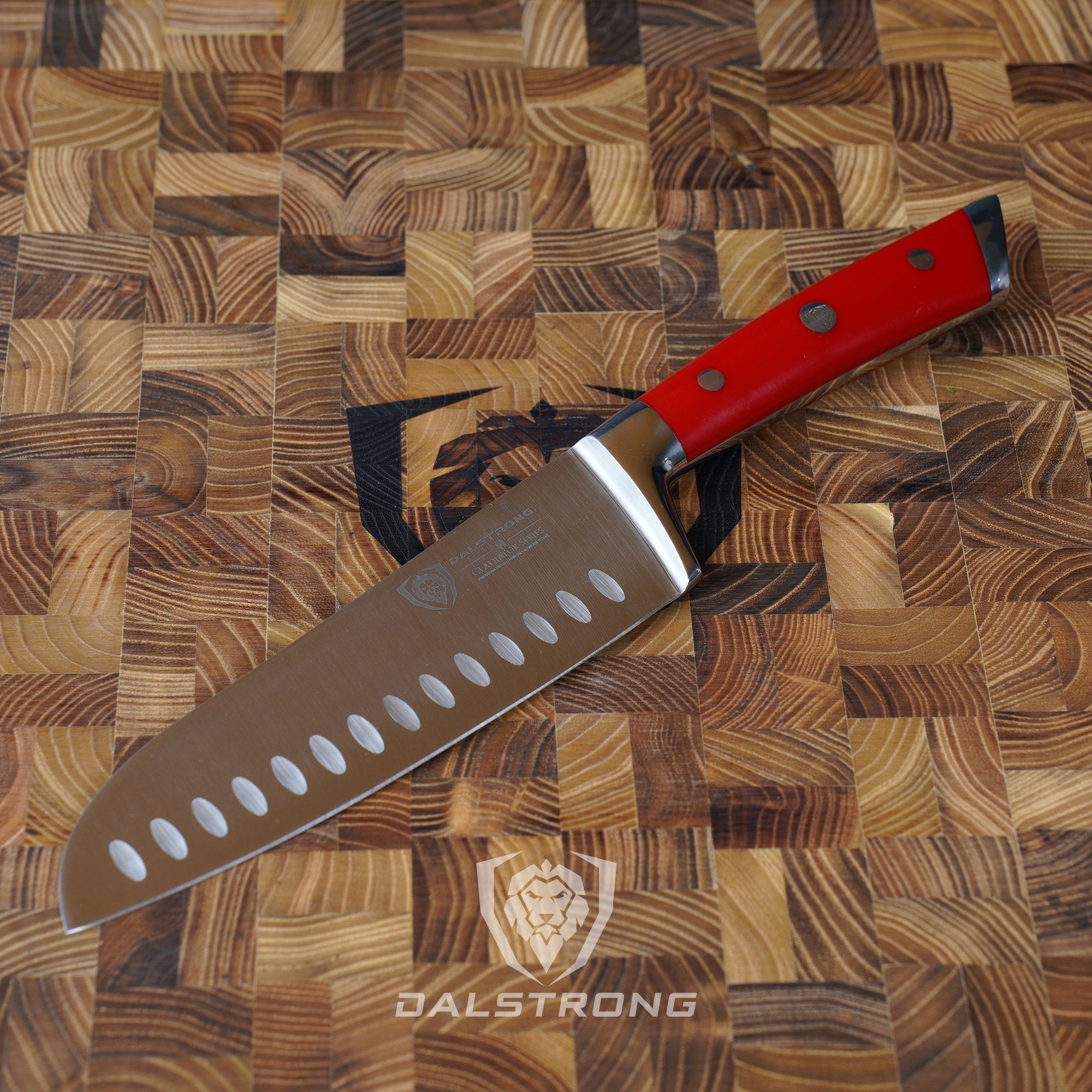 Santoku Knife 7" | Crimson Red ABS Handle | Gladiator Series | NSF Certified | Dalstrong ©