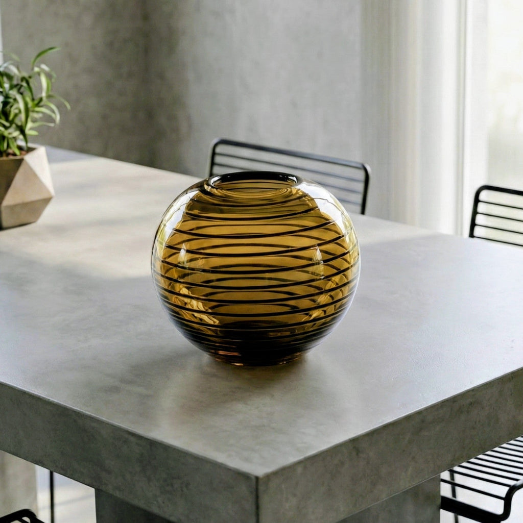 Sasaki Kyoto Bronze Stripe Vase