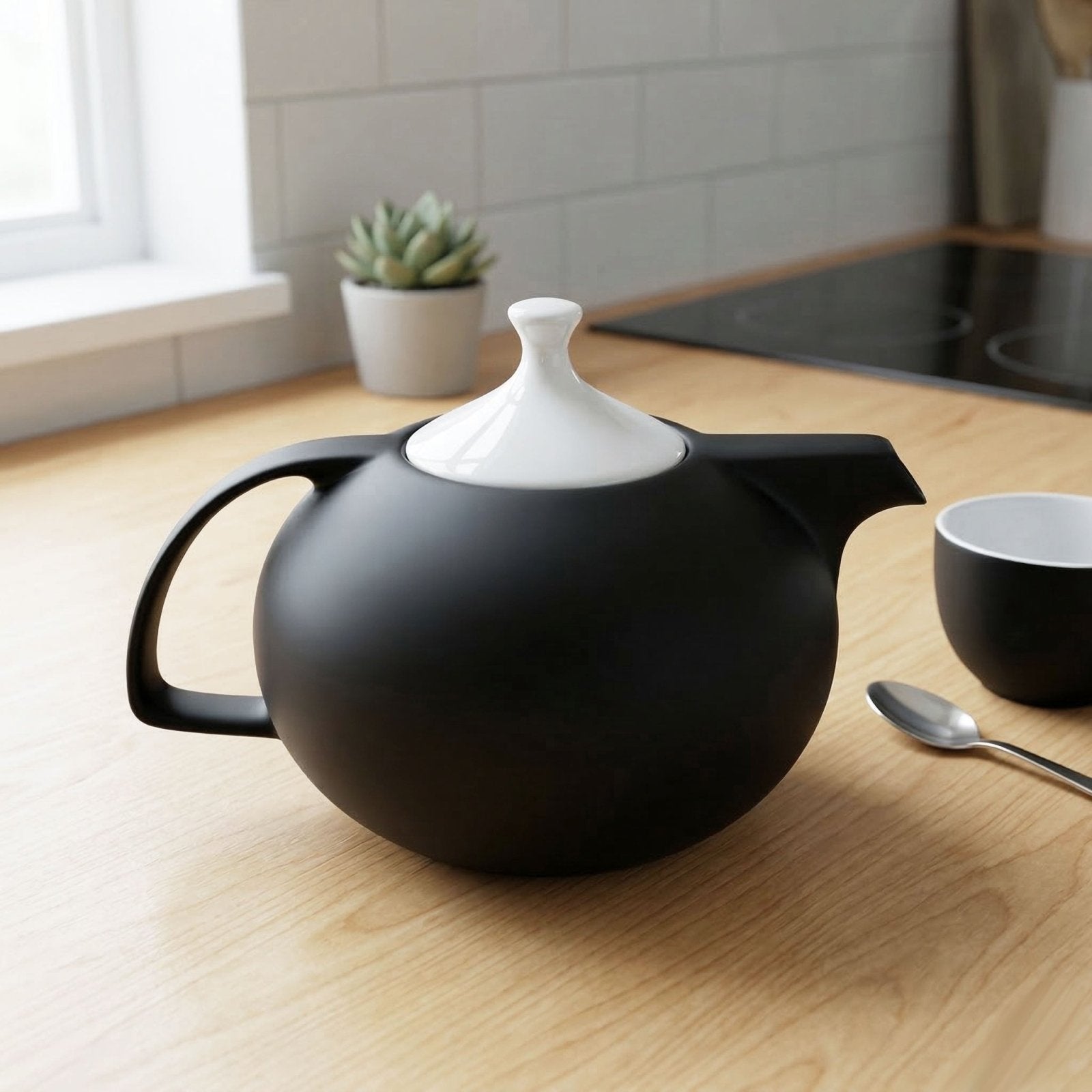 Scherzer Bavaria Modernist Black & White Teapot