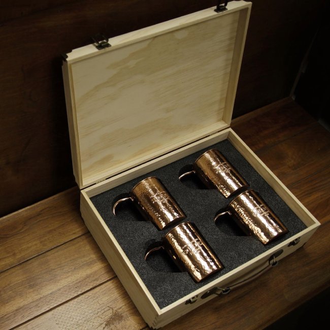 Set of Four Original Moscow Mule Mugs with Collector’s Box