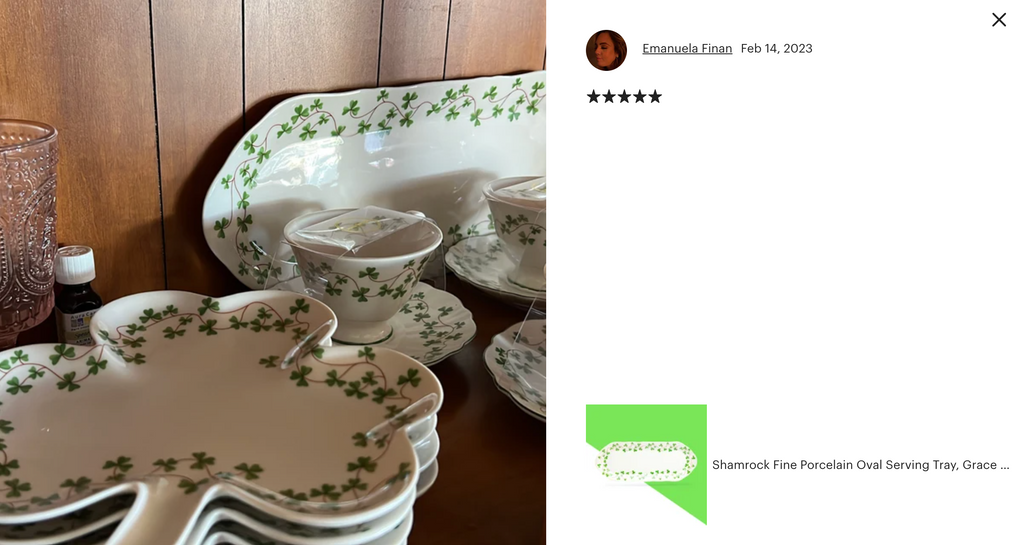 Shamrock Fine Porcelain Oval Serving Tray