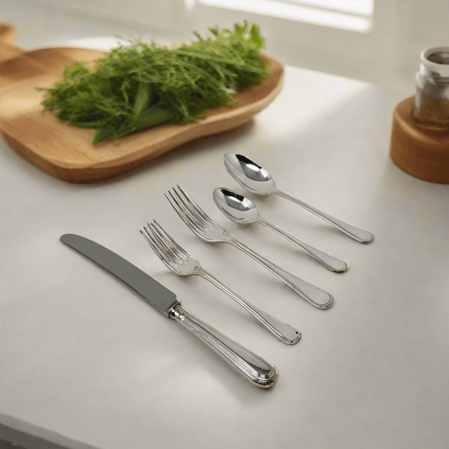 Sheffield Silver Plate Flatware Bead - 5 Piece Place Setting