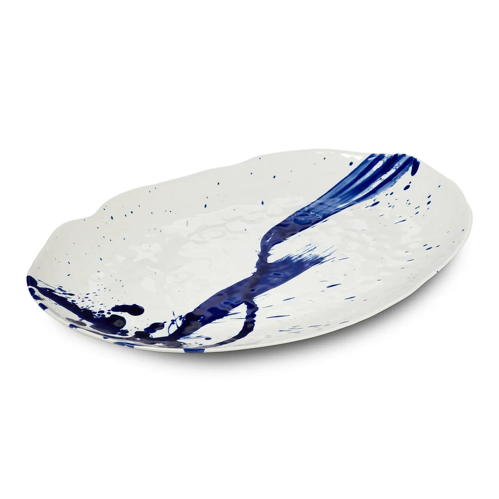 Simon Pearce Burlington Oval Platter - L - Artisan Blue