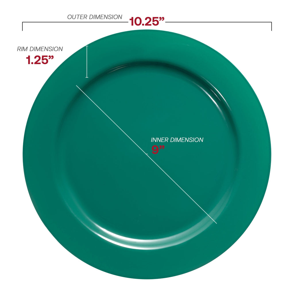 Solid Green Holiday Round Disposable Plastic Dinner Plates (10.25")