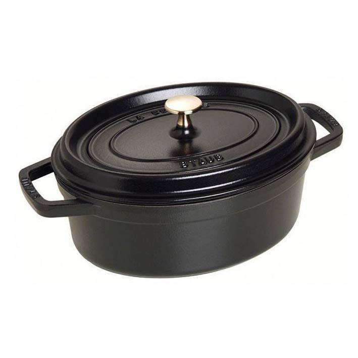 Staub Cast Iron 4.5 QT (4.2L) Oval Cocotte - Black