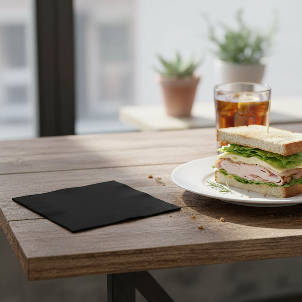 Black Velvet Paper Beverage/Cocktail Napkins