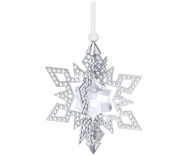 SWAROVSKI CHRISTMAS ORNAMENT STAR, SILVER TONE