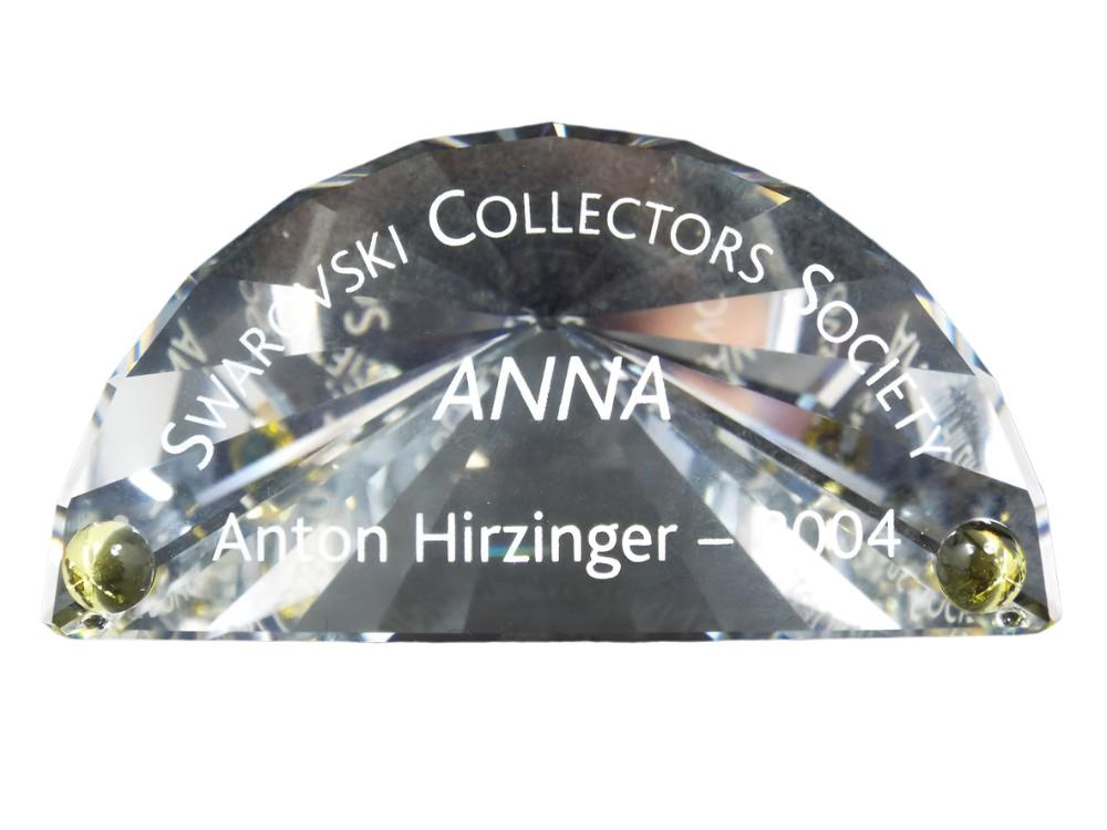 Swarovski Crystal 2004 Collectors Society Anna Plaque