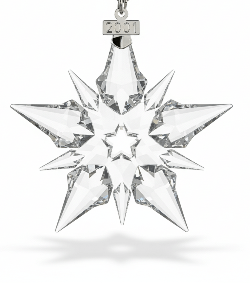 Swarovski Crystal Christmas Snowflake Star Annual Ornament 2001