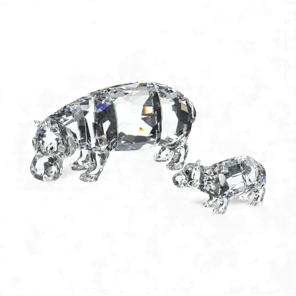 SWAROVSKI Crystal HIPPO MOTHER WITH BABY