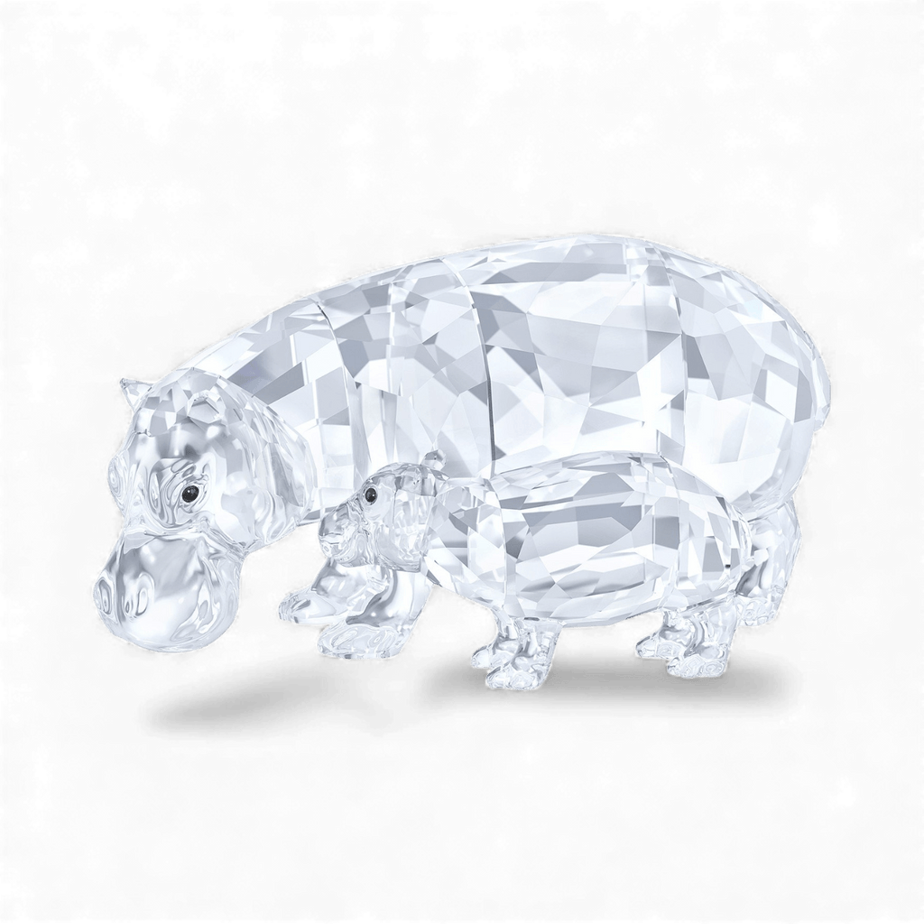 SWAROVSKI Crystal HIPPO MOTHER WITH BABY