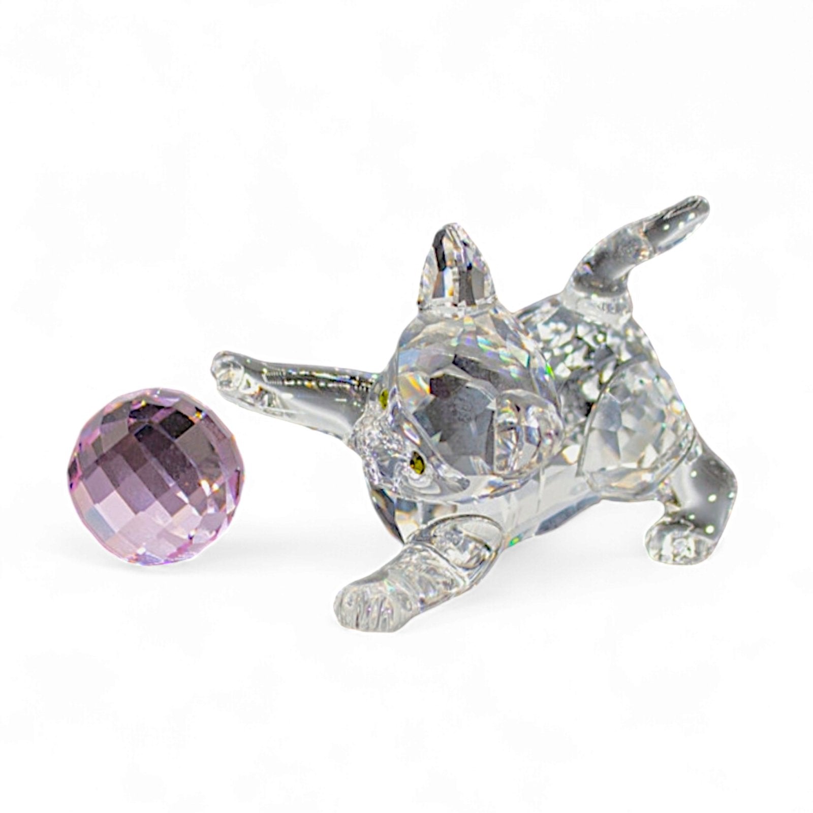 SWAROVSKI Crystal KITTEN Playing with Ball - Pink